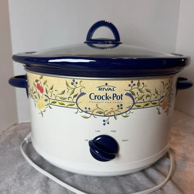 Rival Slow Cooker CrockPot Stoneware Summer Fruit Pattern 3355 5qt  Model SCR509 - Image 1 of 4