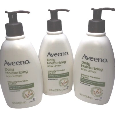 Aveeno Daily Moisturizing Body Lotion. Fragrance Free. 3 Pack - Image 1 of 4