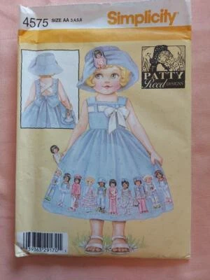 Simplicity 4575 Child's Dress, Purse & Hat Pattern by Patty Reed Design Size 3-6 - Image 1 of 2