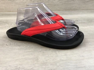 Olukai Ohana 20110-8B40 Women's 10 Red Synthetic Slip-On Wedge Flip-Flop Sandal - Picture 1 of 7
