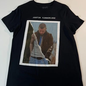 Justin Timberlake T-Shirt Men's Size Small Black Photo Graphic Tee NEW - Picture 1 of 7