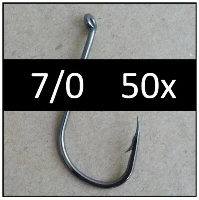 50x 7/0 Octopus Beak Suicide Fishing Hooks Tackle Chemically Sharpened - image 1 of 2