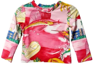 Ralph Lauren Swim Top 12 month Girl Baby Rash Guard Marlin Pink Beach Cruise NEW - Picture 1 of 5