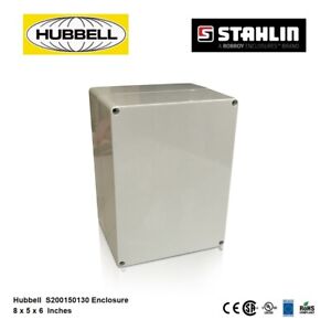 Hubbell Stahlin Electrical Enclosure Box  8"x5"x6"  HW-S200150130WW  Light Gray