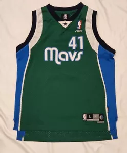 Youth Dallas Mavericks Dirk Nowitzki Reebok Jersey Sz Large +2 Length - Picture 1 of 4