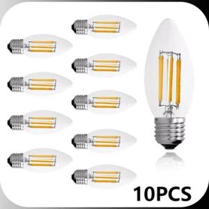 10PCS E27 6W 220V Screwed LED Candle Bulb Filament Bulb Bulb Candle Warm White - Picture 1 of 4