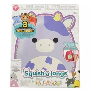 Squishmallows Squish-a-Longs COW Mystery Clip & 3 Mini Squish Clip-a-Longs NISB - Picture 1 of 6