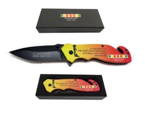 8" Vietnam War Veterans Memorial Commemorative Orange Knife - US Military - Army - Picture 1 of 5