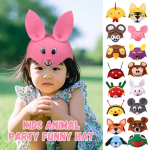 Kids Stage Performance Animal Funny Hat Zoo Carnival Felt Hat for Children's Day - Picture 1 of 36