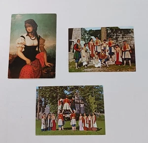 Lote de 3 postales de colección disfraces nacionales montenegrinos de Belgrado y la cosecha - Imagen 1 de 11