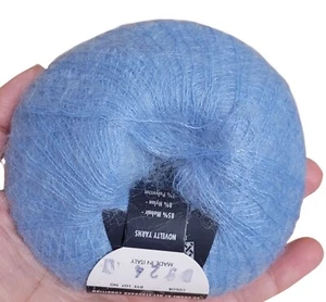 Feza Kid Mohair Blue Color 0926 Yarn Made in Italy Lot of 10 2750 yards Total - Picture 1 of 6