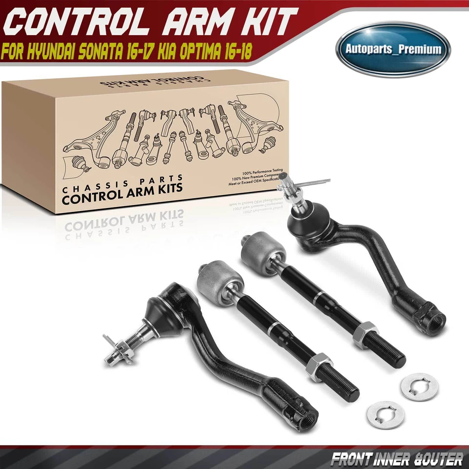 Front Inner &Outer Tie Rod End for Hyundai Sonata 2016-2017 Kia Optima 2016-2018 - Image 1 of 4