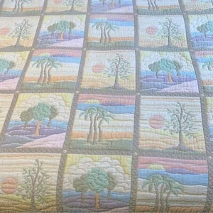 Vintage 70er Revert Spanische Pastellfarben Wendedecke Tagesdecke Kissenbezug - Bild 1 von 16