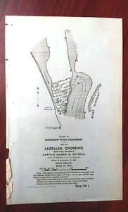 1898 Skizzenkarte Lazellen überqueren Mississippi - Bild 1 von 3