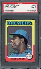 1975 Topps Mini Baseball #660 Hank Aaron PSA 7
