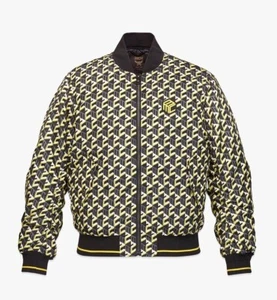 NWT MCM Allover Cubic Monogram Logo Bomber Puffer Jacket Men's L AUTHENTIC - Picture 1 of 3