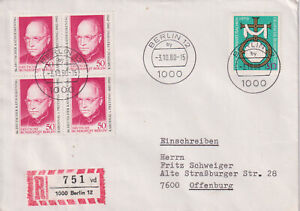 Berlin Brief MiNr 4x 624 (1) 86.Deutcher Karholikentag Berlin Kirche-Christentum