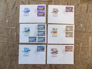 Vintage set of 6 First day issue stamped Envelope cover FDC Soviet USSR Aviation - Picture 1 of 9