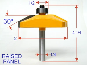 1 pc 1/4" Sh 30° Straight Raised Panel Router Bit - Picture 1 of 12