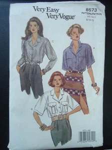 Very Easy Very Vogue Pattern 8573 Misses Blouses Sizes 8-10-12 - Imagen 1 de 2