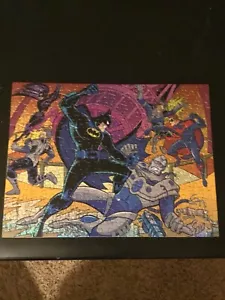 1997 Milton Bradley Batman & Robin Mr Freeze 200 Piece Glitter Puzzle Complete - Picture 1 of 9