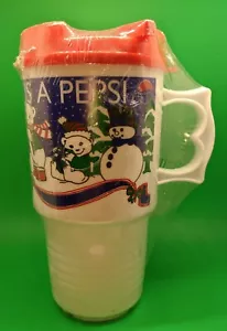 Vintage Pepsi "Nothing Else Is A Pepsi" AutoMug New Never Used Snowmen Christmas - Picture 1 of 6