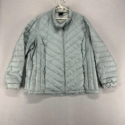 Chaqueta 32 Degrees Mujer 1X Gris Cortavientos Cremallera Completa Con Capucha Forrada Cuello Simulado Foto 1 de 4