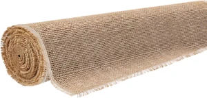 Natural Burlap Fabric Roll, 62 Inch (W) X 16 Ft (L), Jute Fabric by the Yard for - Picture 1 of 6