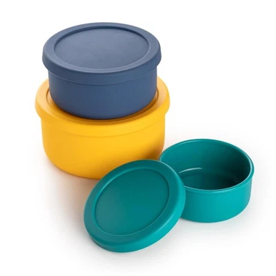 Juego de 3 cuencos de silicona con tapa KSENDALO de 15,42 oz/1300 ml a 13,5 oz/400 ml... Foto 1 de 4