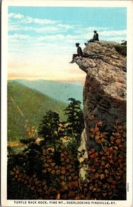 TURTLE BACK ROCK Pine Mountain PINEVILLE, Kentucky KY Leinen Postkarte - Bild 1 von 2