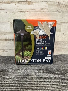 Hampton Bay Vernon Park Smart LED Pathway Light Black Finish ECP11-LED - Picture 1 of 8