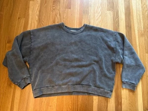 Acne Studios maglione girocollo nero sbiadito patch schiena felpa nuovo con etichetta unisex M - Foto 1 di 8