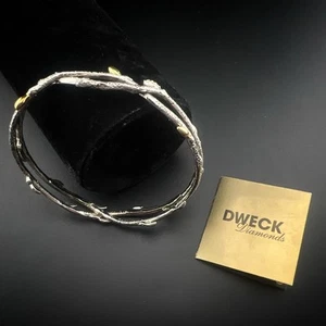 Stephen Dweck Diamonds Bangle Bracelet Fortuna Sterling 14K Double Branch Vine - Picture 1 of 19