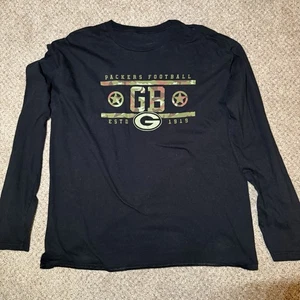 Camisa de Fútbol Green Bay Packers Negra Camuflada Manga Larga Talla Hombre’s L Militar - Imagen 1 de 11
