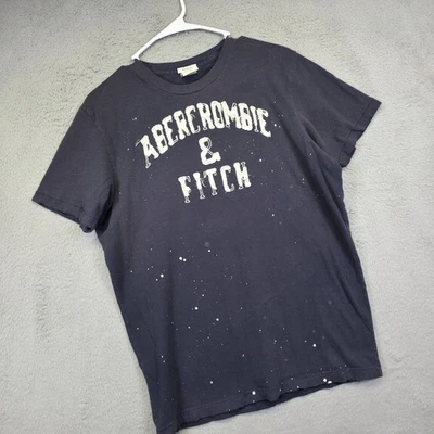 Camiseta De Colección Estilo Y2K Abercrombie Fitch Para Hombres L Envejecida Grunge Camisa Rasgada Foto 1 de 4