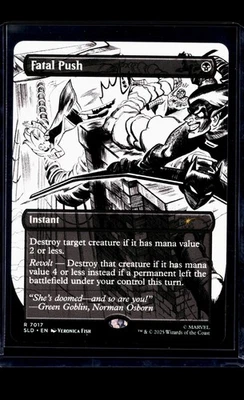 2025 MTG Magic The Gathering SLD Secret Lair Borderless #7017 Fatal Push - Image 1 of 2