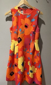 Anne Klein Women’s Size 8  Red Floral Sleeveless Lined Stretch Dress - Picture 1 of 9