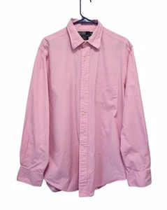 Polo Ralph Lauren Shirt Mens 16.5 34/35 Pink Gingham Check Button Up Andrew - Picture 1 of 4