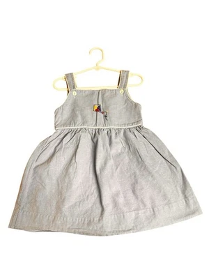 Strasburg 蓝色 Chambray 无袖风筝刺绣背心裙连衣裙 3T — 第 1/4 张图片