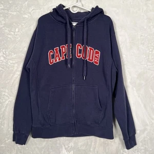 Cuffy’s Cape Cod Full Zip Hoodie Sweatshirt blau rot bestickt - Gr. Lg - Bild 1 von 12