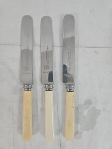 Vintage Art Deco Faux Bone Knives John McClory Sons Sheffield Butter Knike - Picture 1 of 7