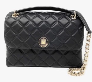 Kate Spade natalia quilted square crossbody bag Black Leather Gold - - Picture 1 of 9