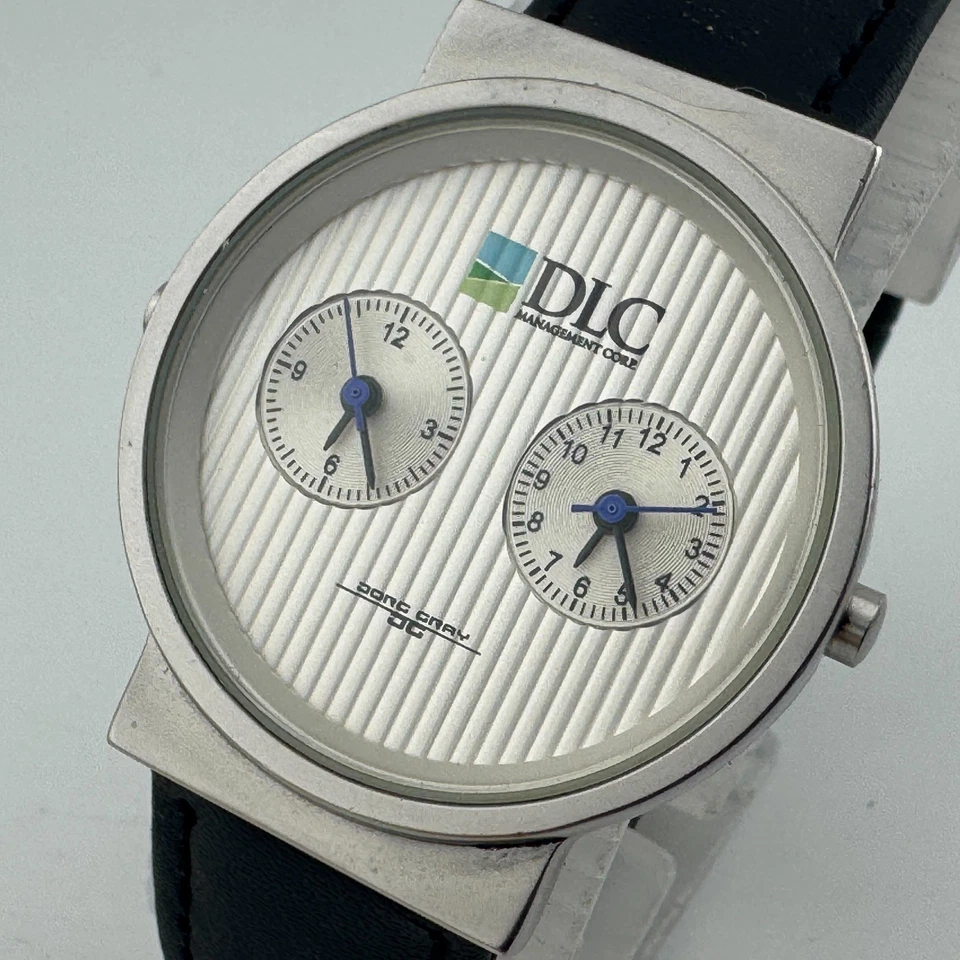 Reloj de Cuarzo Doug Gris DLC Gestión Unisex Plateado Doble Movimientos Batería Nueva Foto 1 de 4