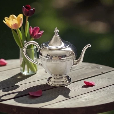 Vintage W.M. Tetera enchapada en plata Mounts 348 • Ensayo Canadá • EP de 1920 cobre Foto 1 de 4