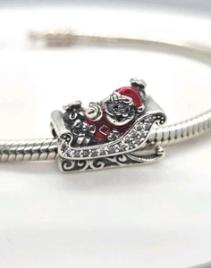 🩷 Santa Sleigh Bead Charm S925 Genuine Sterling Silver 🩷  - Picture 1 of 6