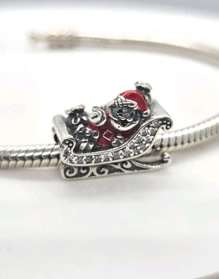 🩷 Santa Sleigh Bead Charm S925 Genuine Sterling Silver 🩷  - Image 1 of 4