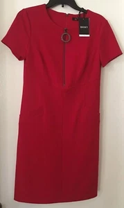Vestido para mujer DKNY con cremallera frontal ajustado y acampanado talla 10 nuevo con etiquetas precio de venta sugerido por el fabricante $129 - Imagen 1 de 7