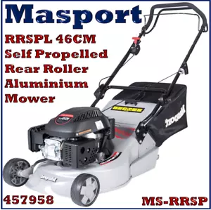 Masport RRSP 18L Self-Propelled 46cm Rear-Roller Alloy Deck Lawnmower Lawn Mower - Picture 1 of 11