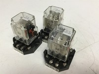 Lot of 3 Potter & Brumfield KRPA-11DG-24 Relays, Coil: 24VDC, Contacts: 120VAC