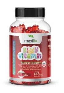 Kiddy Vitamin Super 60 Vegetarian Gummies – Kids Multivitamin & Multimineral - Picture 1 of 4